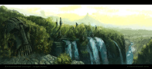 Jungle Ruins with waterfall